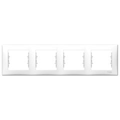 Горизонтальная рамка 4М Sedna, белая цена и информация | Электрические выключатели, розетки | 220.lv