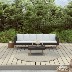 vidaXL 2-daļīgs dārza atpūtas mēbeļu komplekts, melna PE rotangpalma цена и информация | Комплекты уличной мебели | 220.lv