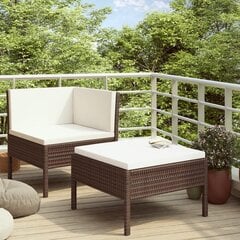 Садовый набор с подушками, 2 части, коричневый цена и информация | Комплекты уличной мебели | 220.lv
