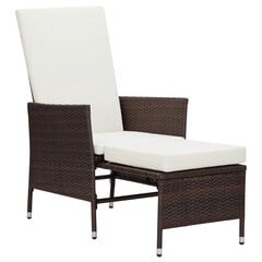 vidaXL atgāžams dārza krēsls ar matračiem, brūna PE rotangpalma cena un informācija | Dārza krēsli | 220.lv