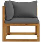 vidaXL 2-daļīgs dārza dīvāns, tumši pelēki spilveni, akācijas koks cena un informācija | Dārza krēsli | 220.lv