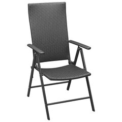 Садовые стулья, 4 шт., черные цена и информация | Садовые стулья, кресла, пуфы | 220.lv