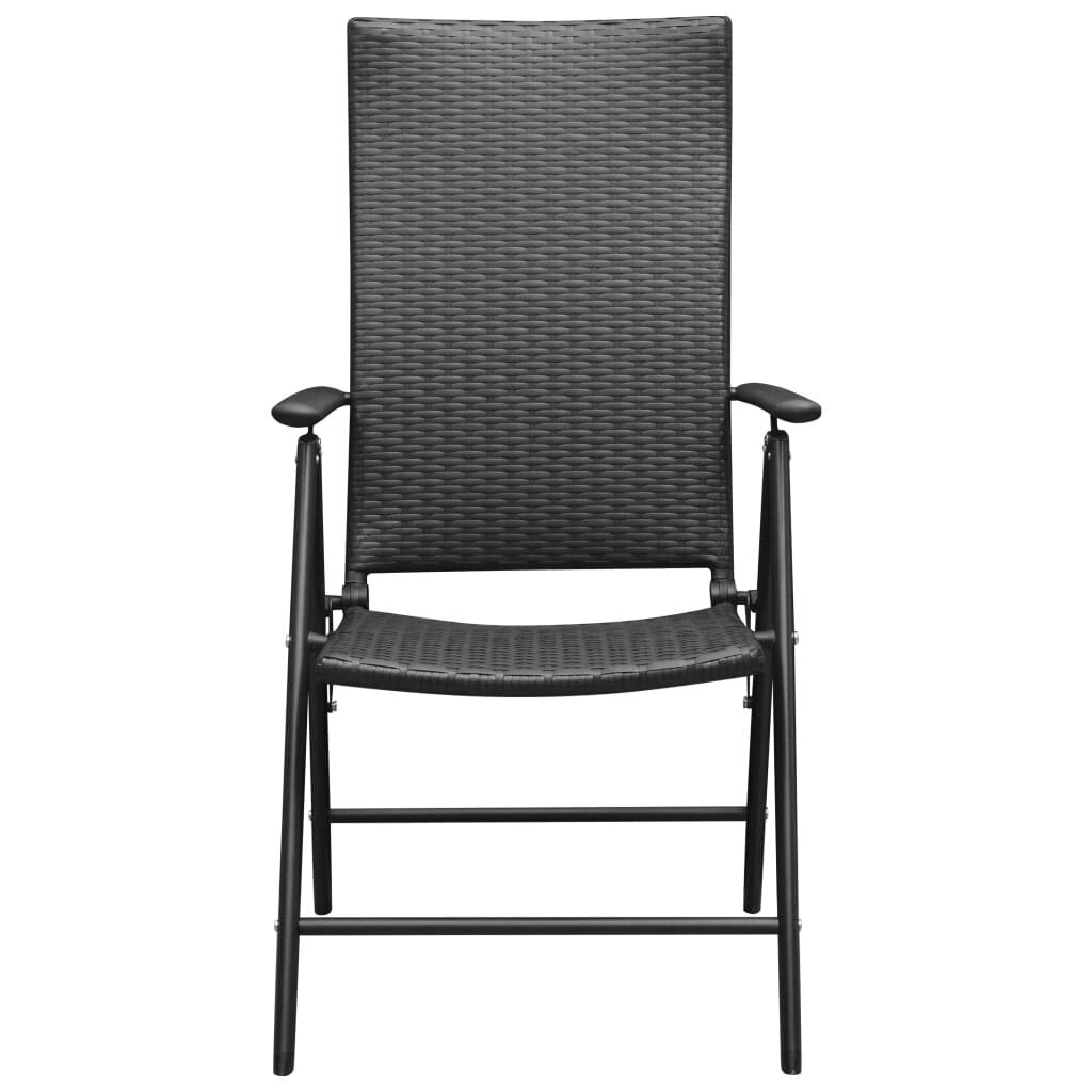 vidaXL dārza krēsli, 4 gab., melna PE rotangpalma cena un informācija | Dārza krēsli | 220.lv
