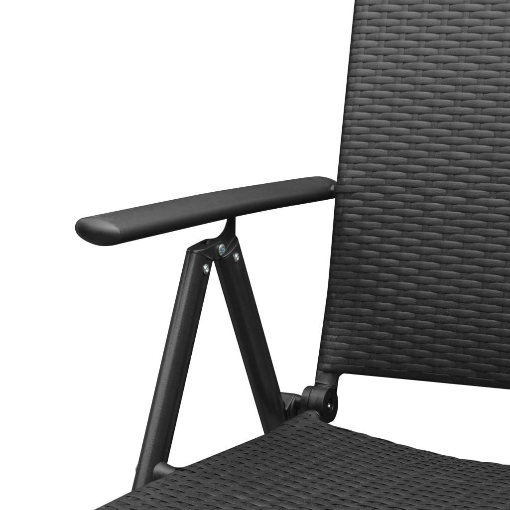 vidaXL dārza krēsli, 4 gab., melna PE rotangpalma cena un informācija | Dārza krēsli | 220.lv