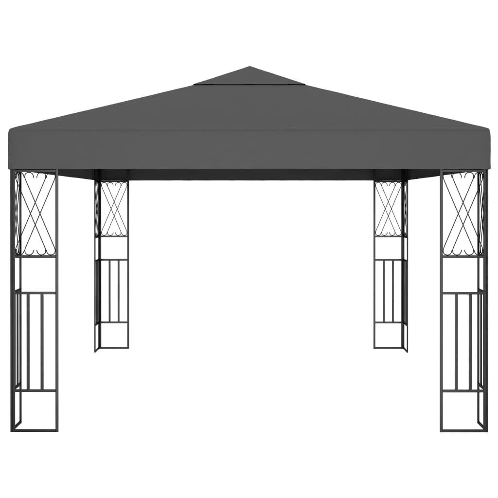 vidaXL dārza nojume, 3x4 m, antracītpelēks audums цена и информация | Dārza nojumes un lapenes | 220.lv