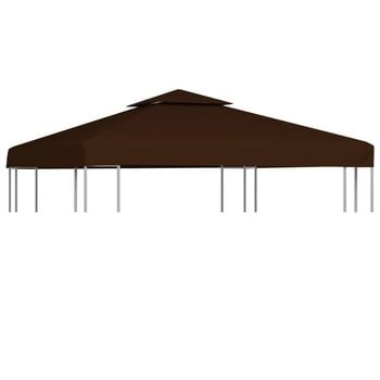 vidaXL nojumes jumta pārsegs, divdaļīgs, 310 g/m², 3x3 m, brūns cena un informācija | Dārza nojumes un lapenes | 220.lv