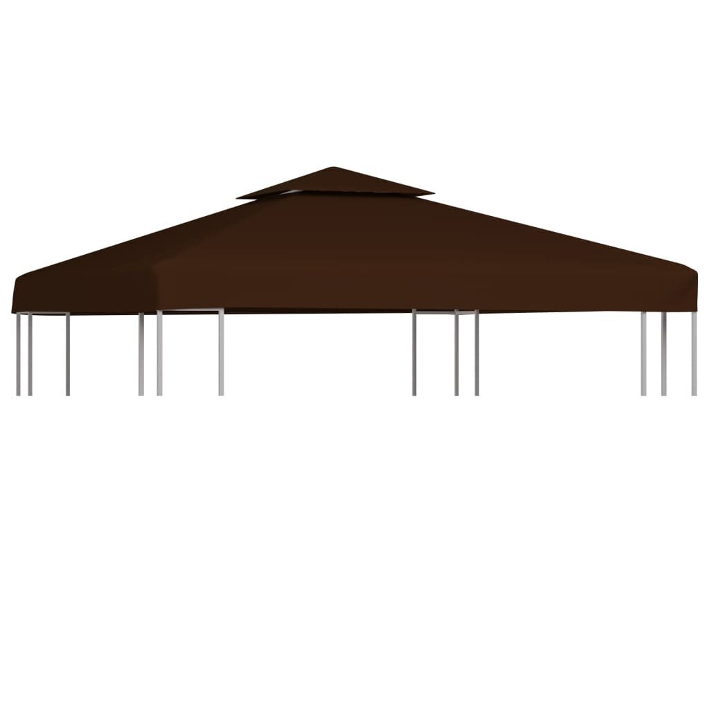 vidaXL nojumes jumta pārsegs, divdaļīgs, 310 g/m², 3x3 m, brūns цена и информация | Dārza nojumes un lapenes | 220.lv