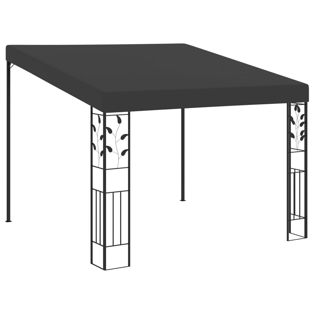 vidaXL dārza nojume, stiprināma pie sienas, 3x3x2,5 m, antracītpelēka cena un informācija | Dārza nojumes un lapenes | 220.lv