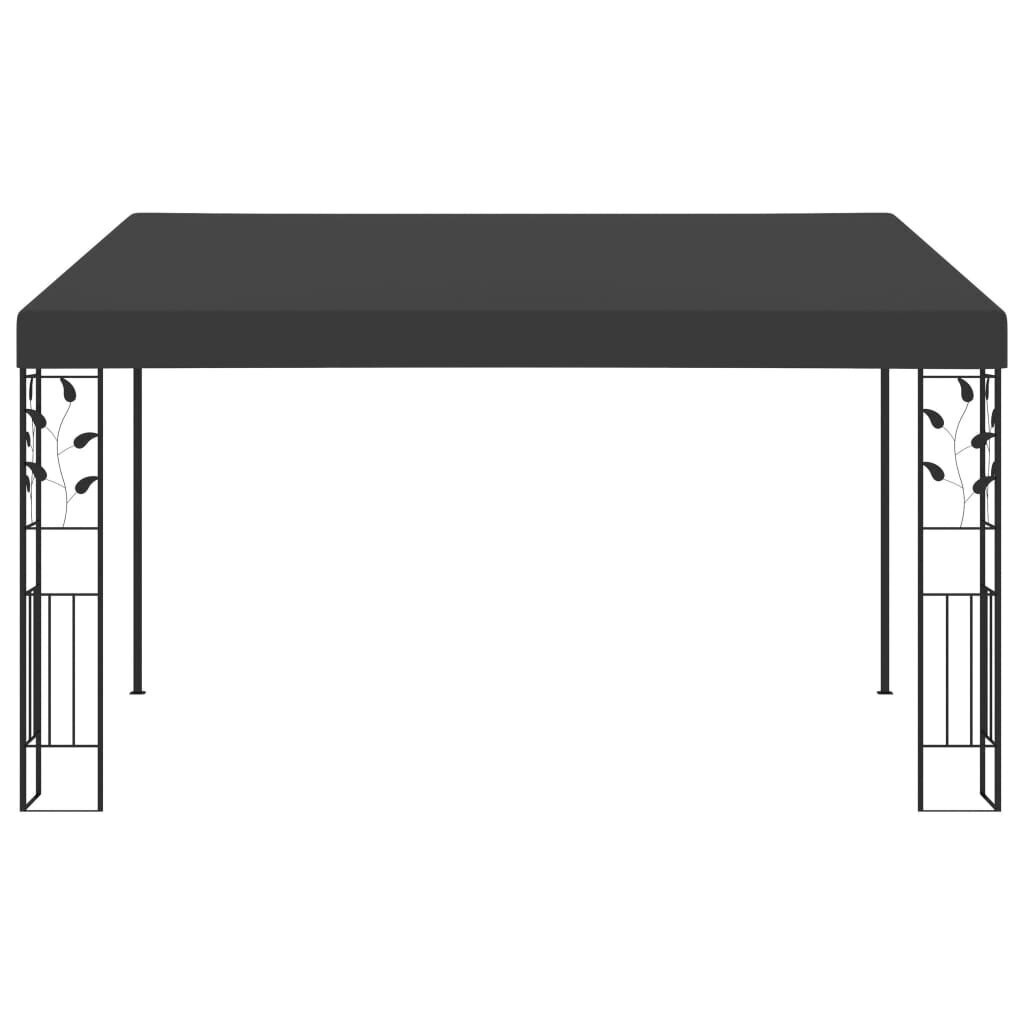 vidaXL dārza nojume, stiprināma pie sienas, 4x3x2,5 m, antracītpelēka cena un informācija | Dārza nojumes un lapenes | 220.lv