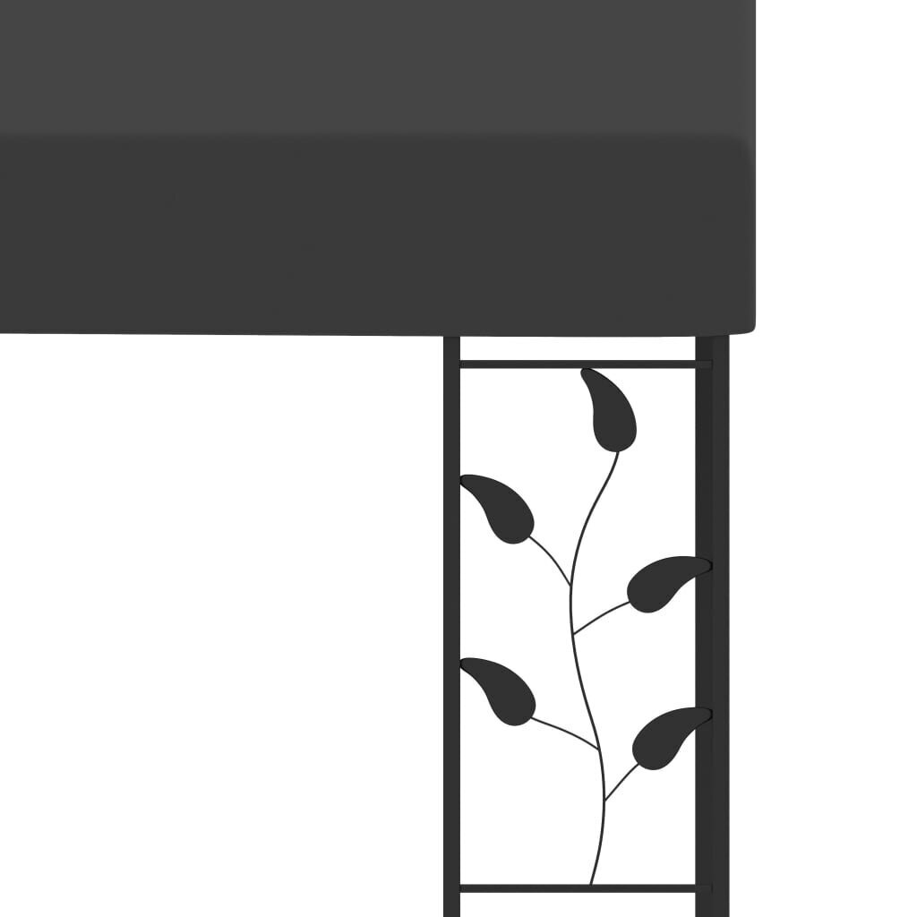 vidaXL dārza nojume, stiprināma pie sienas, 4x3x2,5 m, antracītpelēka cena un informācija | Dārza nojumes un lapenes | 220.lv