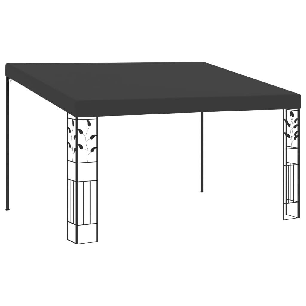 vidaXL dārza nojume, stiprināma pie sienas, 4x3x2,5 m, antracītpelēka cena un informācija | Dārza nojumes un lapenes | 220.lv