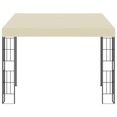 vidaXL dārza nojume, stiprināma pie sienas, 3x3 m, krēmkrāsas audums цена и информация | Беседки, навесы, тенты | 220.lv