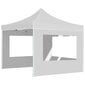 vidaXL saliekama nojume ar sānu sienām, 3x3 m, alumīnijs, balta цена и информация | Dārza nojumes un lapenes | 220.lv