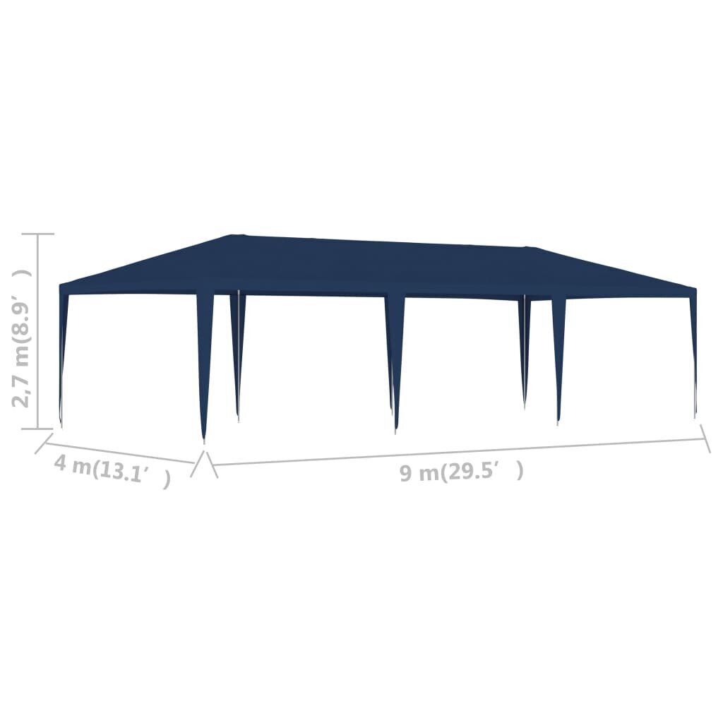 vidaXL dārza nojume, 4x9 m, zila цена и информация | Dārza nojumes un lapenes | 220.lv