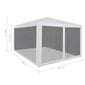 vidaXL svinību telts ar 4 sieta sienām, 3x3 m cena un informācija | Dārza nojumes un lapenes | 220.lv