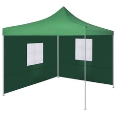 vidaXL saliekama telts ar 2 sienām, 3x3 m, zaļa цена и информация | Беседки | 220.lv