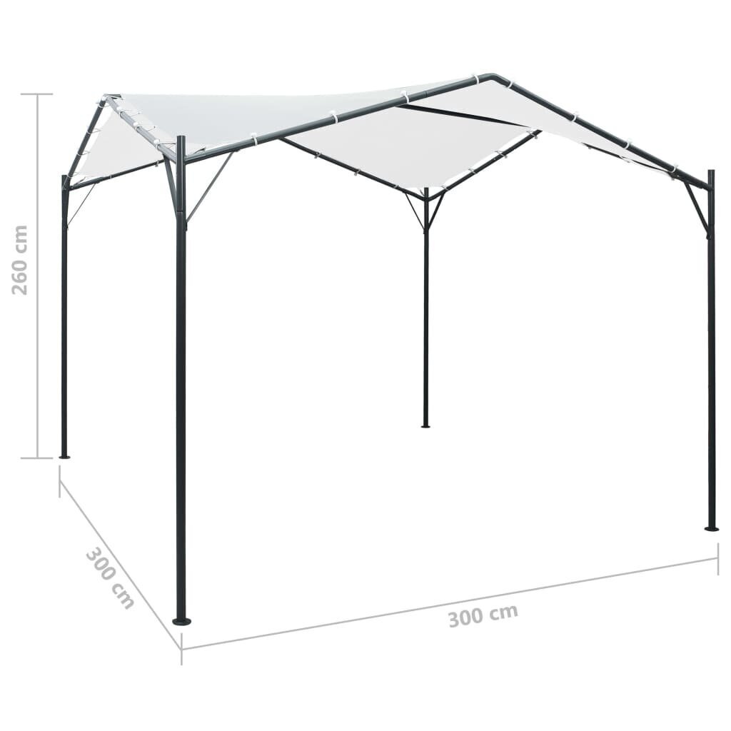vidaXL dārza nojume, 3x3x2,6 m, balta, 180 g/m² цена и информация | Dārza nojumes un lapenes | 220.lv
