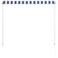 vidaXL markīze, 150x150 cm, sarullējama, zila ar baltu cena un informācija | Saulessargi, markīzes un statīvi | 220.lv