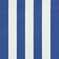 vidaXL markīze, 350x150 cm, sarullējama, zila ar baltu cena un informācija | Saulessargi, markīzes un statīvi | 220.lv