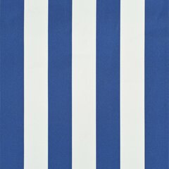 vidaXL markīze, 400x150 cm, sarullējama, zila ar baltu cena un informācija | Saulessargi, markīzes un statīvi | 220.lv