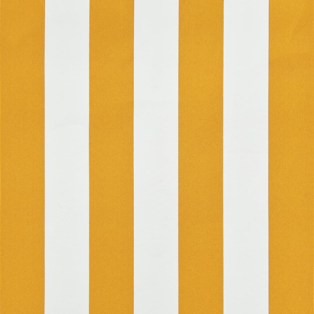 vidaXL markīze, 150x150 cm, sarullējama, dzeltena ar baltu cena un informācija | Saulessargi, markīzes un statīvi | 220.lv