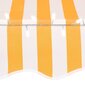 vidaXL izvelkama markīze ar LED, manuāla, 150 cm, balta un oranža cena un informācija | Saulessargi, markīzes un statīvi | 220.lv