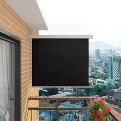 vidaXL balkona sānu markīze, melna, 150x200 cm, daudzfunkcionāla cena un informācija | Saulessargi, markīzes un statīvi | 220.lv