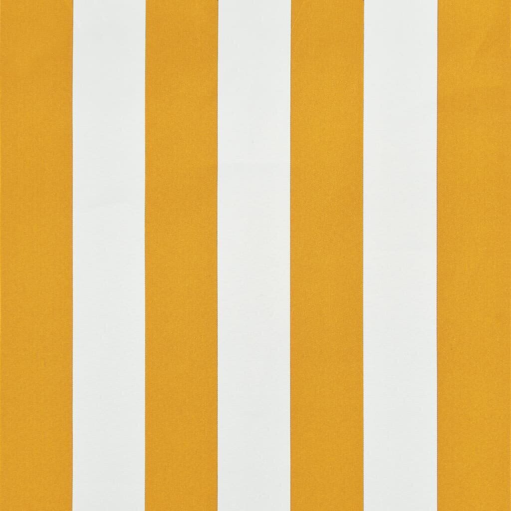 vidaXL markīze, dzeltena ar baltu, 100x150 cm, izvelkama cena un informācija | Saulessargi, markīzes un statīvi | 220.lv