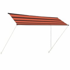 vidaXL markīze, oranža ar brūnu, 400x150 cm, izvelkama цена и информация | Зонты, маркизы, стойки | 220.lv