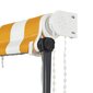 vidaXL izvelkama markīze ar LED, 250x150 cm, dzeltena ar baltu cena un informācija | Saulessargi, markīzes un statīvi | 220.lv