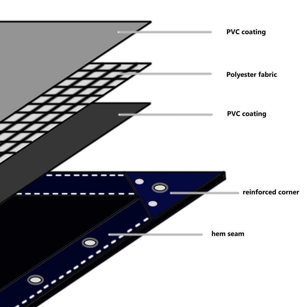 vidaXL brezenta pārklājs, 650 g/m², 6x8 m, zaļš cena un informācija | Saulessargi, markīzes un statīvi | 220.lv