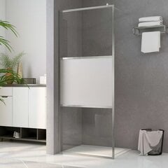vidaXL dušas siena, daļēji matēts ESG stikls, 80x195 cm cena un informācija | Dušas durvis, dušas sienas | 220.lv