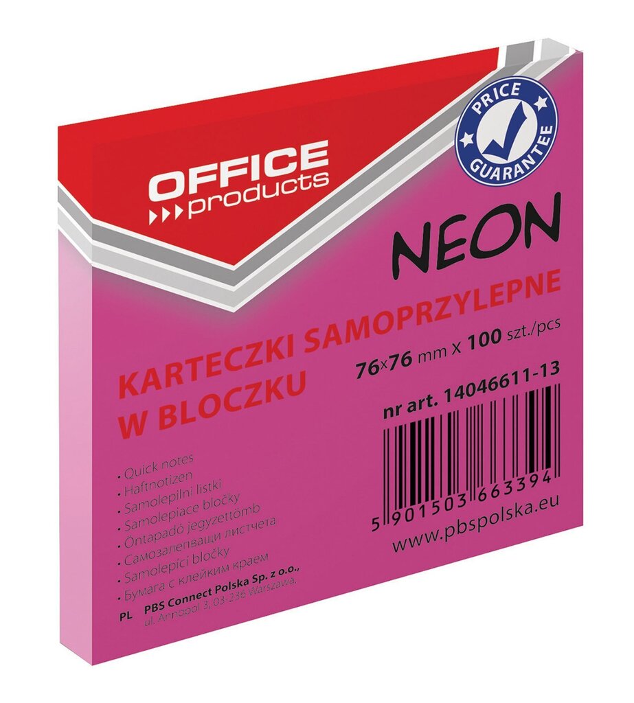 Līmlapiņas Office Products, 100 gab. cena un informācija | Burtnīcas un papīra preces | 220.lv