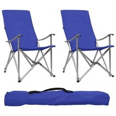 vidaXL saliekami kempinga krēsli, 2 gab., zili cena un informācija | Tūrisma mēbeles | 220.lv
