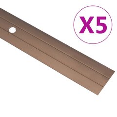 vidaXL kāpņu profili, 5 gab., 90 cm, brūns alumīnijs cena un informācija | Profila savienošana | 220.lv