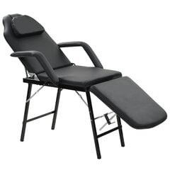 vidaXL kosmetoloģijas krēsls, mākslīgā āda, 185x78x76 cm, melns цена и информация | Кресла для отдыха | 220.lv