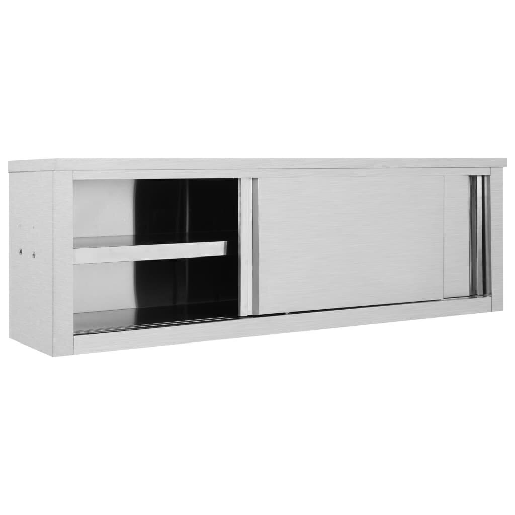 vidaXL virtuves sienas skapis ar bīdāmām durvīm, 150x40x50 cm, tērauds цена и информация | Virtuves skapīši | 220.lv