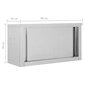 vidaXL virtuves sienas skapis ar bīdāmām durvīm, 90x40x50 cm, tērauds цена и информация | Virtuves skapīši | 220.lv