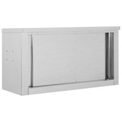 vidaXL virtuves sienas skapis ar bīdāmām durvīm, 90x40x50 cm, tērauds цена и информация | Кухонные шкафчики | 220.lv