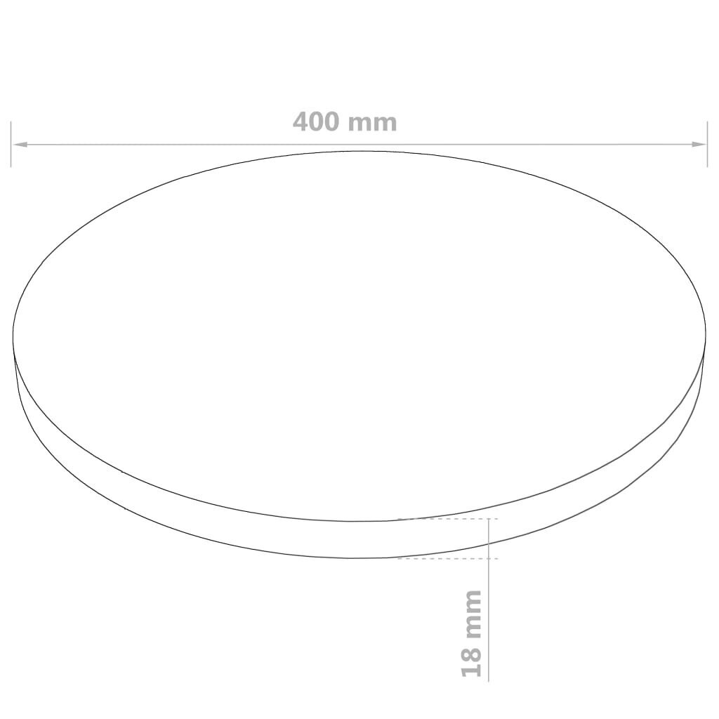 vidaXL galda virsma, 400x18 mm, apaļa, MDF cena un informācija | Galda virsmas | 220.lv