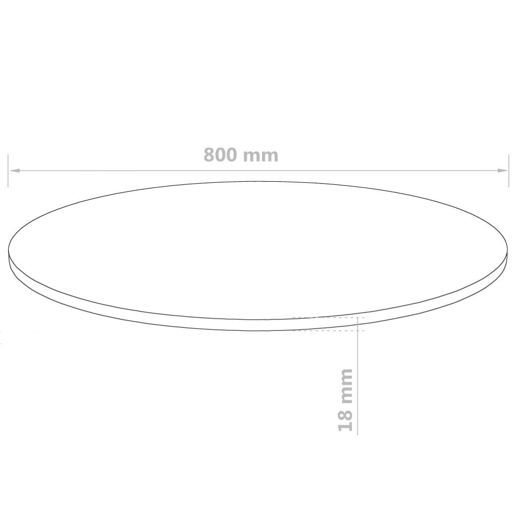 vidaXL galda virsma, 800x18 mm, apaļa, MDF cena un informācija | Galda virsmas | 220.lv