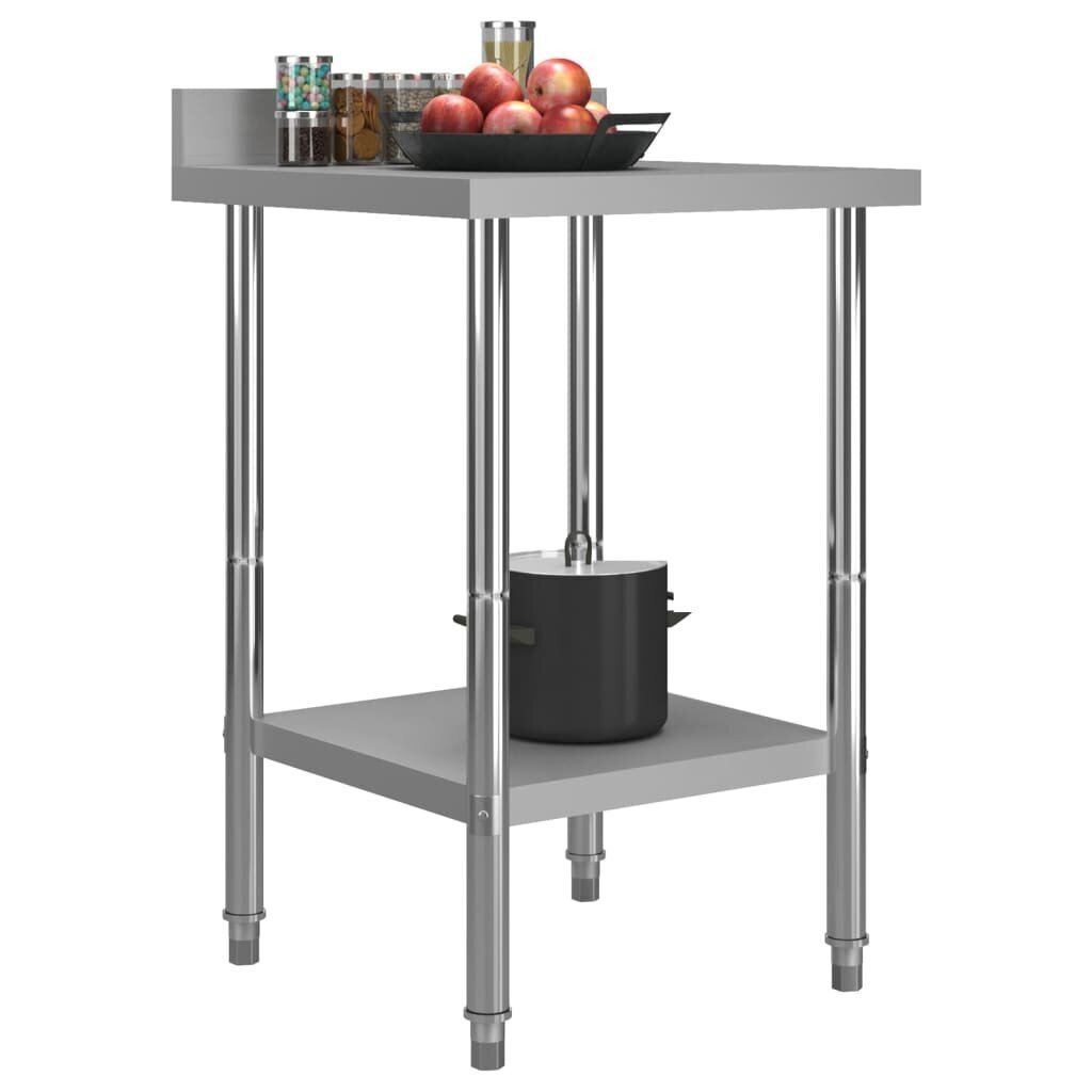 vidaXL virtuves darba galds, 60x60x93 cm, nerūsējošs tērauds цена и информация | Virtuves furnitūra | 220.lv