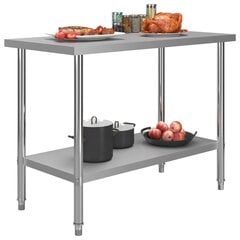 vidaXL virtuves darba galds, 120x60x85 cm, nerūsējošs tērauds цена и информация | Комплектующие для кухонной мебели | 220.lv