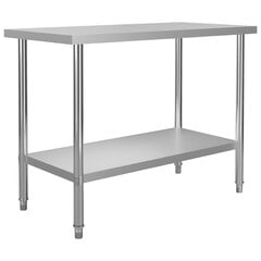 vidaXL virtuves darba galds, 120x60x85 cm, nerūsējošs tērauds cena un informācija | Virtuves furnitūra | 220.lv