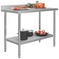vidaXL virtuves darba galds, 120x60x93 cm, nerūsējošs tērauds cena un informācija | Virtuves furnitūra | 220.lv
