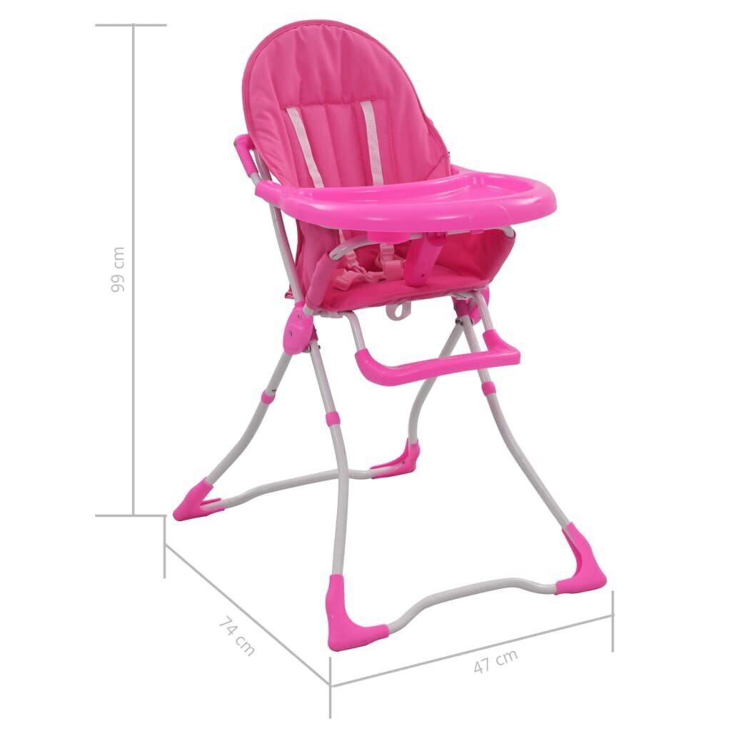 vidaXL bērnu barošanas krēsls, rozā ar baltu цена и информация | Barošanas krēsli | 220.lv
