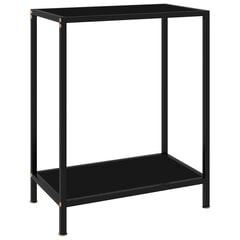 vidaXL konsoles galdiņš, melns, 60x35x75 cm, rūdīts stikls цена и информация | Столы-консоли | 220.lv