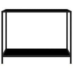 vidaXL konsoles galdiņš, melns, 100x35x75 cm, rūdīts stikls цена и информация | Столы-консоли | 220.lv