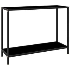 vidaXL konsoles galdiņš, melns, 100x35x75 cm, rūdīts stikls cena un informācija | Konsoles galdiņi | 220.lv