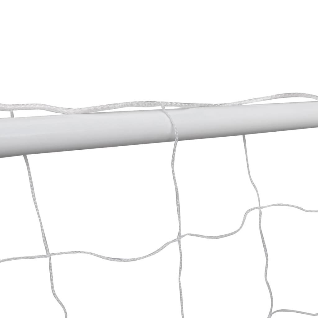 vidaXL futbola vārti ar tīklu, 2 gab., 182x61x122 cm, tērauds, balti цена и информация | Futbola vārti un tīkls | 220.lv